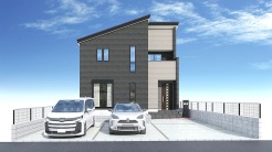 モダンなデザインが洗練された印象を与える住まい。ゆったりとした駐車スペースは日々の暮らしに快適さをもたらします
