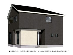 落ち着いた色調の外壁が、洗練された印象を与える住まい。モダンなデザインでありながら、どこか安心感も漂う外観は、日々の暮らしに心地よい調和をもたらします
